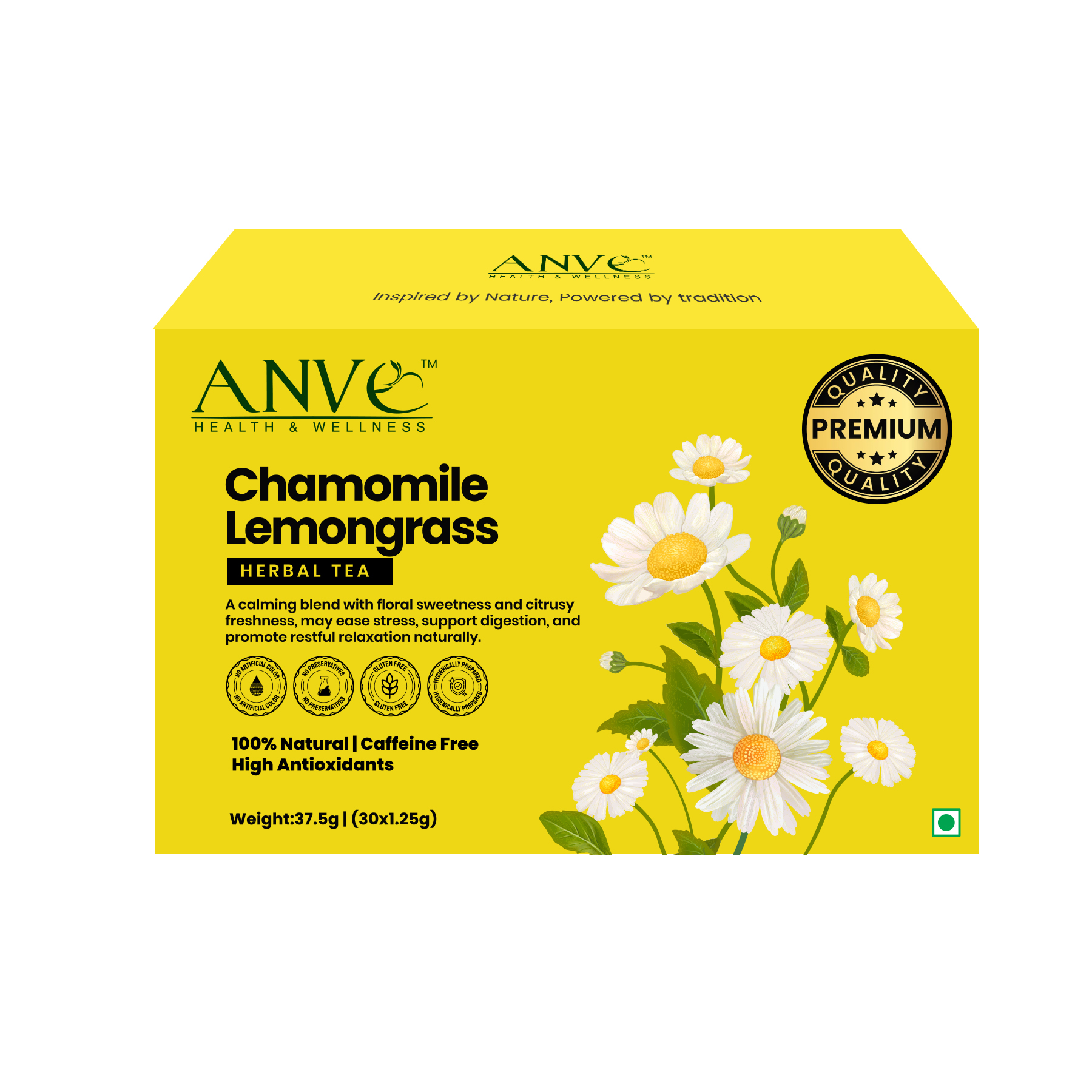 ANVE Chamomile Lemongrass Herbal Tea box