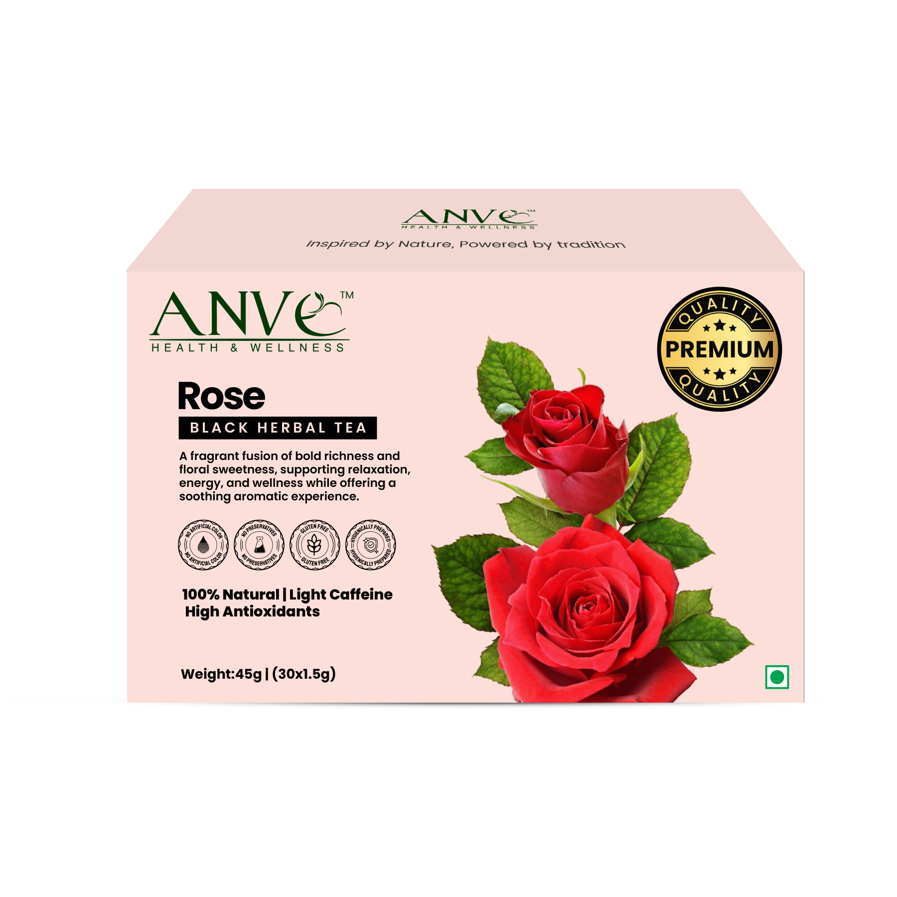 ANVE Rose Black Herbal Tea box